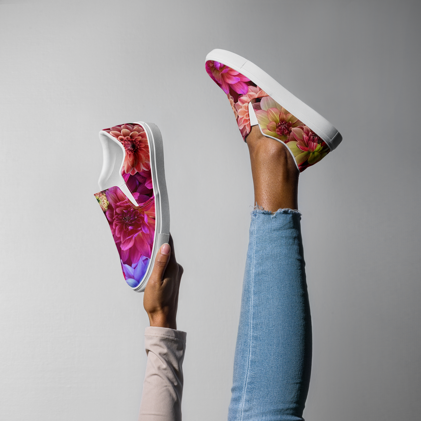 Floral Fusion Ladies Dahlia Canvas Shoes