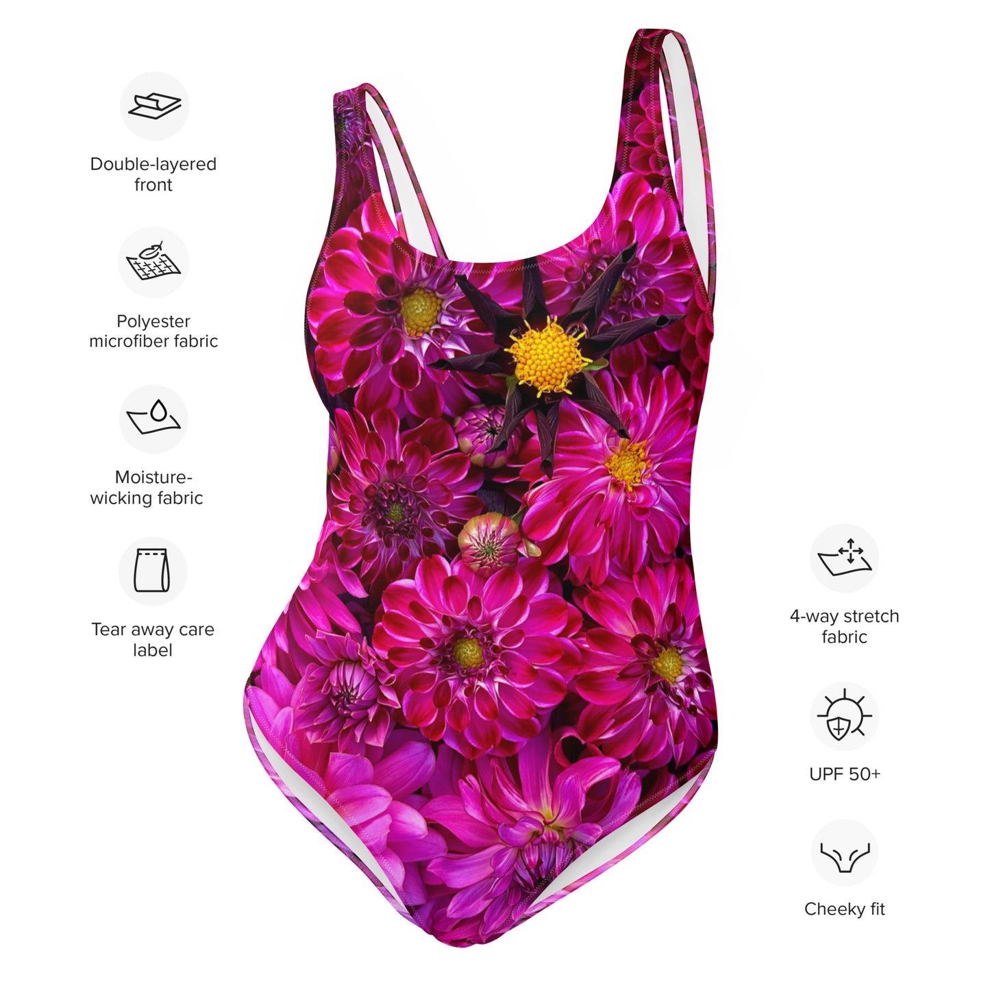 Purple Dahlia One-Piece Swimsuit