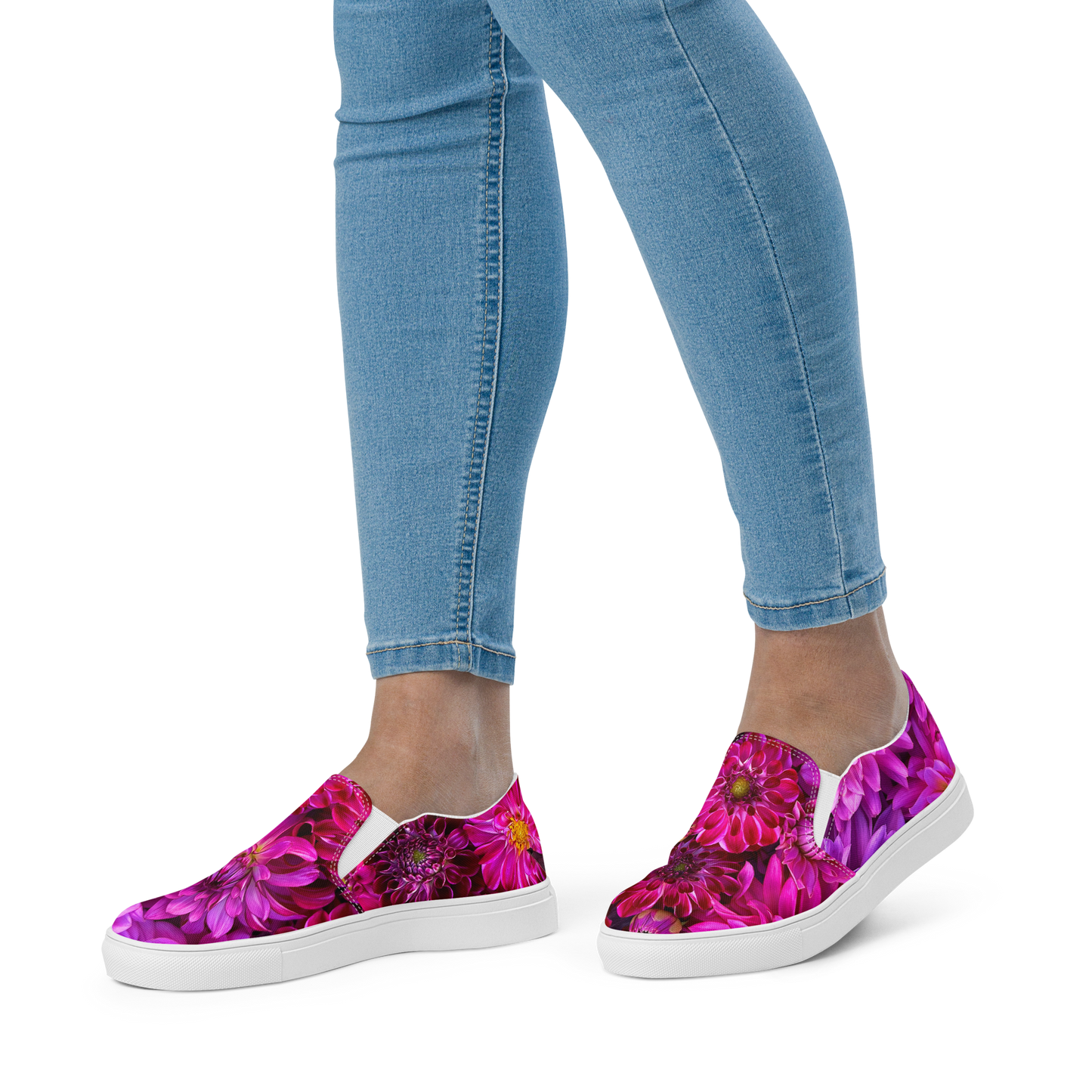 Petal Perfect Purple Dahlia Ladies Canvas Shoes