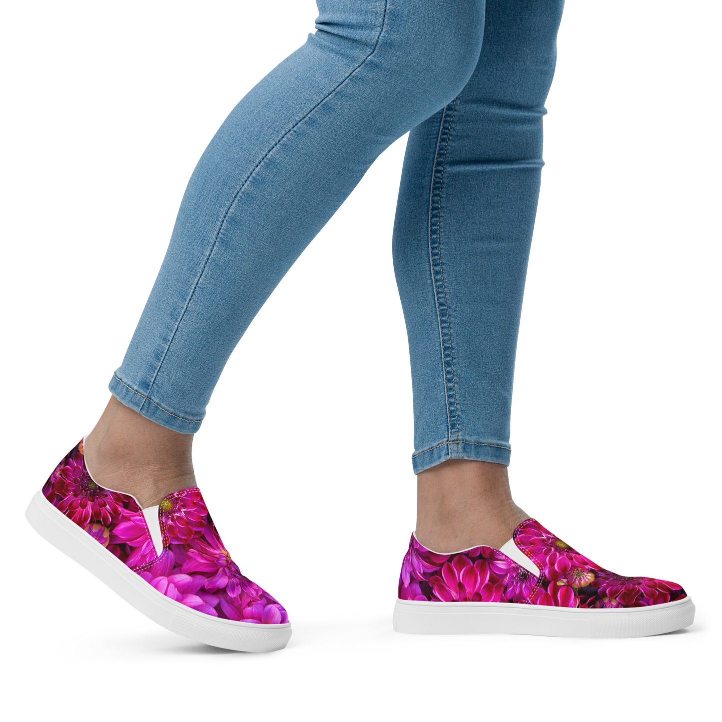 Petal Perfect Purple Dahlia Ladies Canvas Shoes