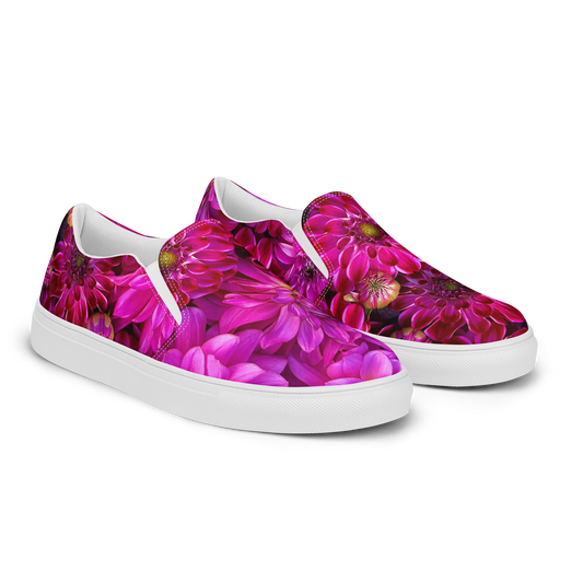 Petal Perfect Purple Dahlia Ladies Canvas Shoes