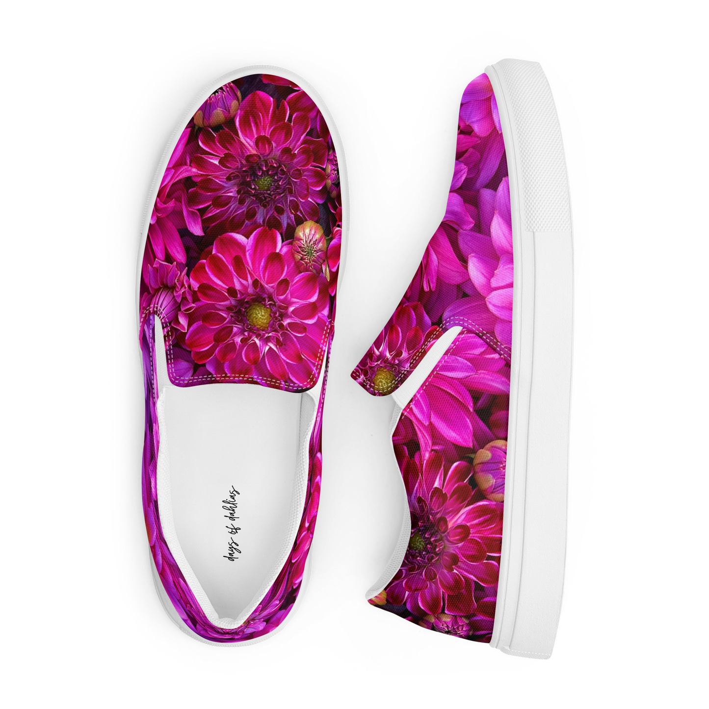 Petal Perfect Purple Dahlia Ladies Canvas Shoes