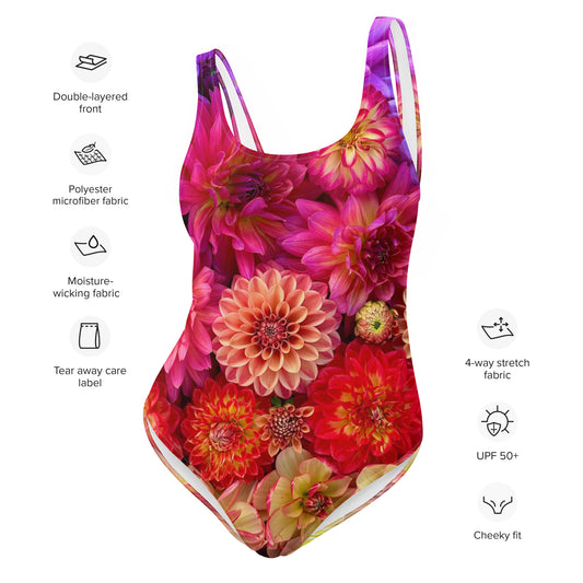 Colorful Dahlia One-Piece Swimsuit