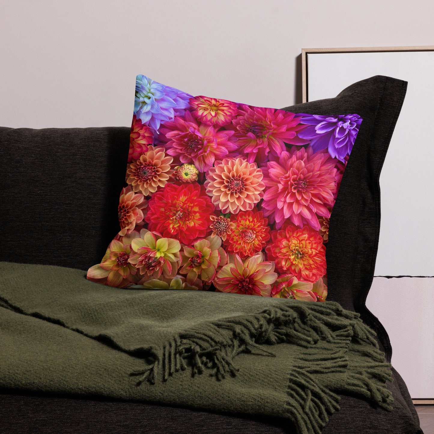 Custom Dahlia Premium Pillow