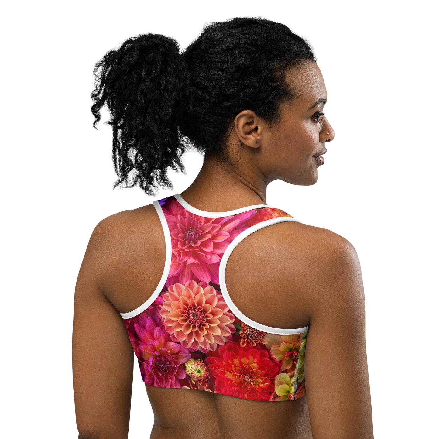 Colorful Dahlia Sports Bra