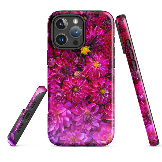 Purple to Pink Dahlia Bloom Tough iPhone Case