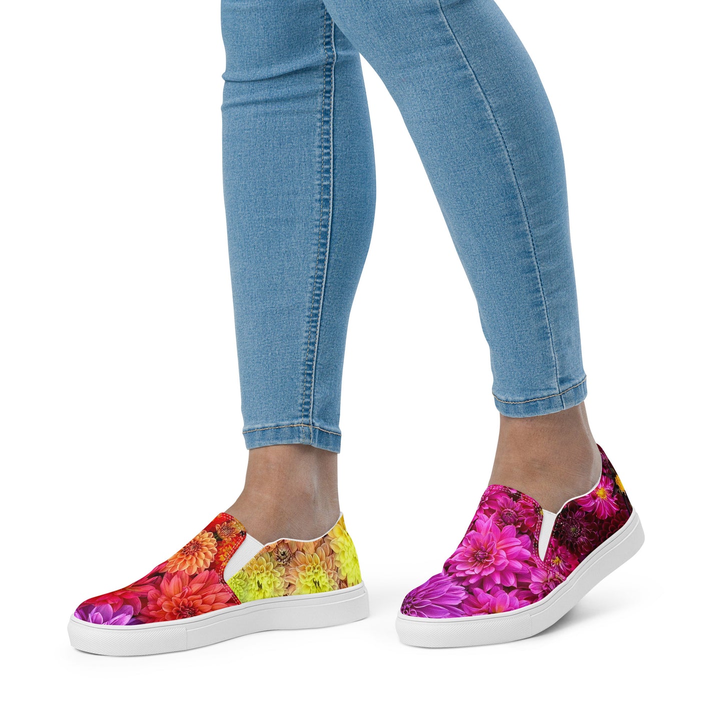 Colorburst Dahlia Ladies Slip-On Shoes