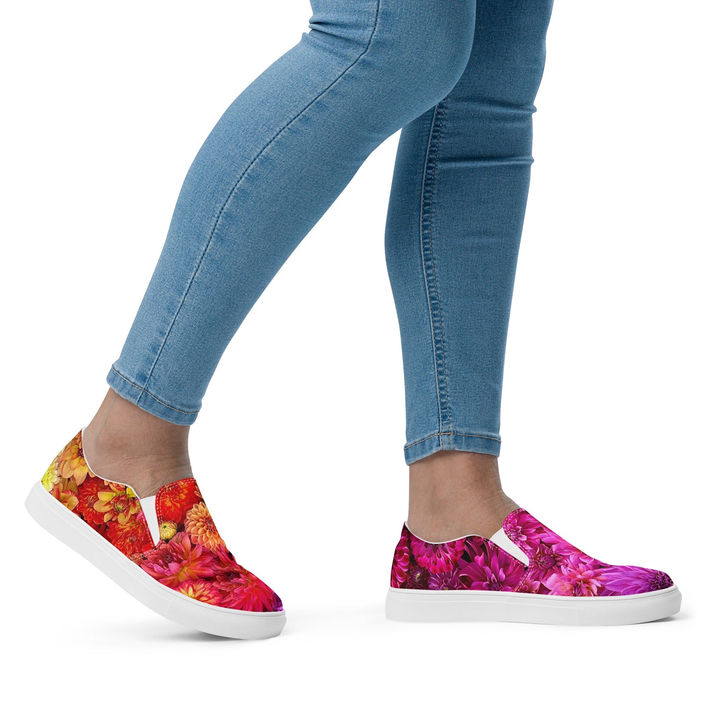 Colorburst Dahlia Ladies Slip-On Shoes